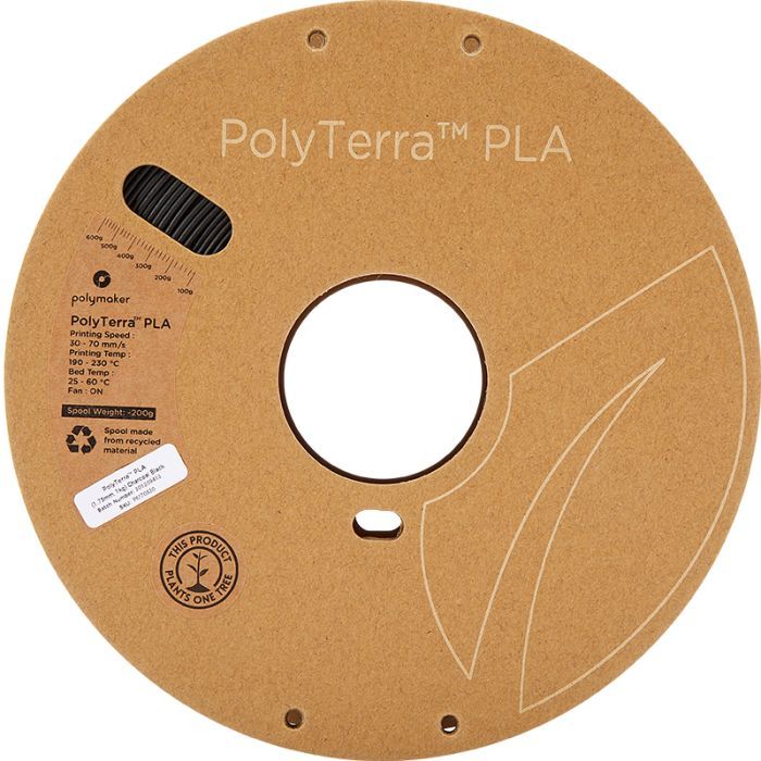 Пластик для 3D-принтера Polymaker PLA PolyTerra 1,75mm 1kg CHARCOAL BLACK (PM70820) зображення 2
