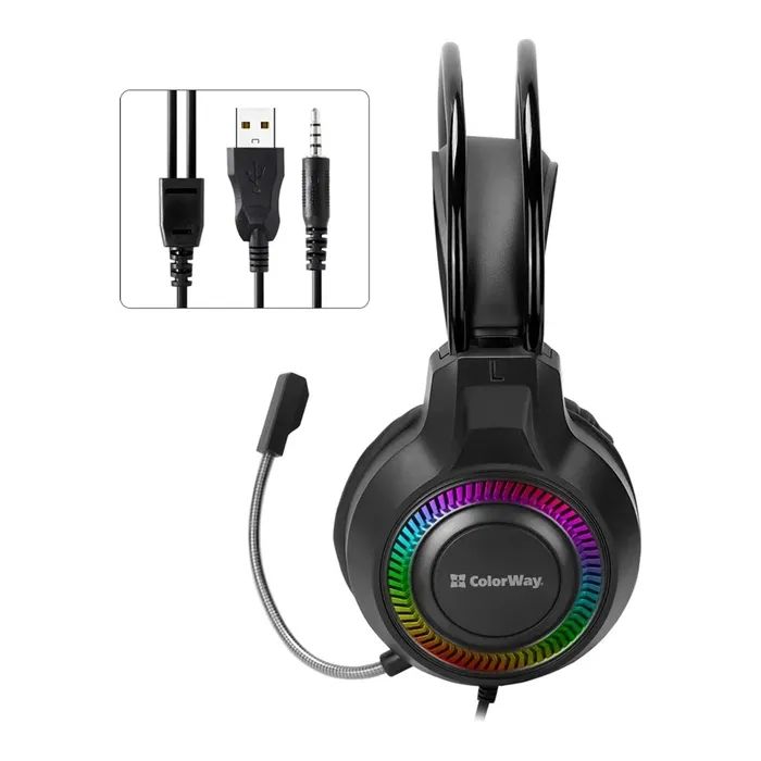 Наушники ColorWay GlowCore RGB Black (CW-HPG02BK) изображение 2