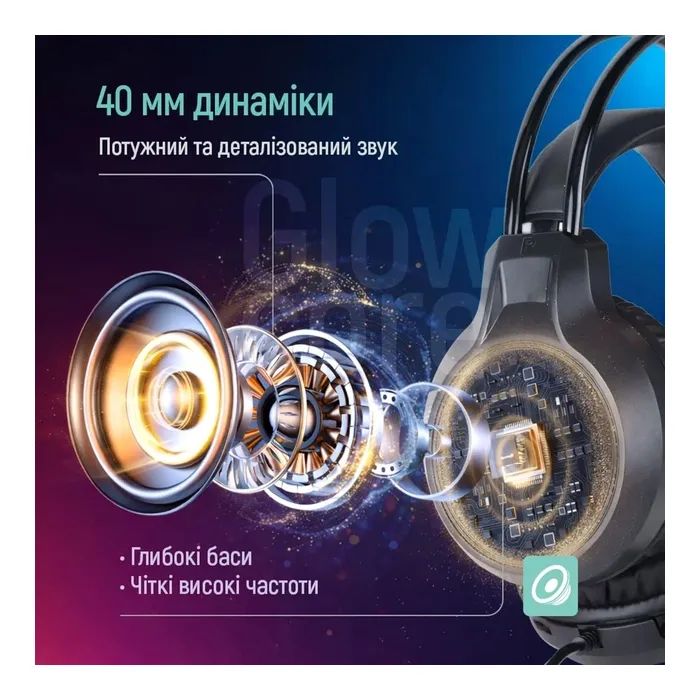Наушники ColorWay GlowCore RGB Black (CW-HPG02BK) изображение 6