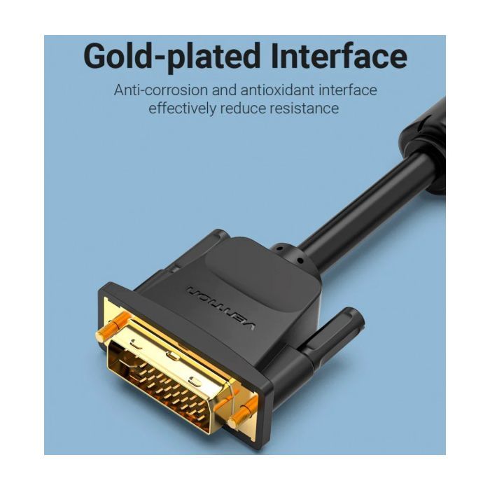 Кабель мультимедийный DVI M to VGA M 3.0m 24+5pin black Vention (EACBI) изображение 6