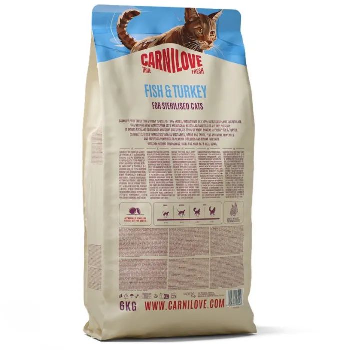 Сухой корм для кошек Carnilove True Fresh Fish & Turkey Sterilised 6 кг (8595602582426) изображение 2