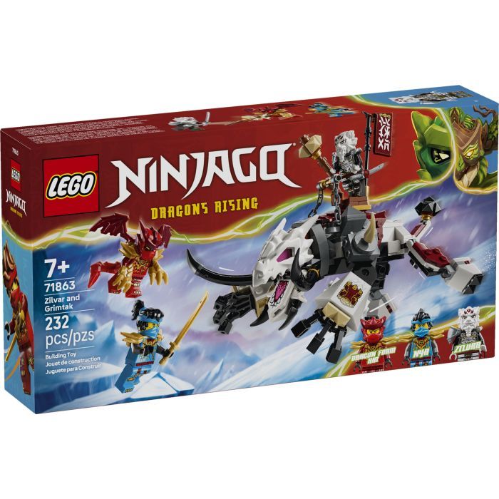 Конструктор LEGO NINJAGO Зильвар и дракон Гримтак (71863)