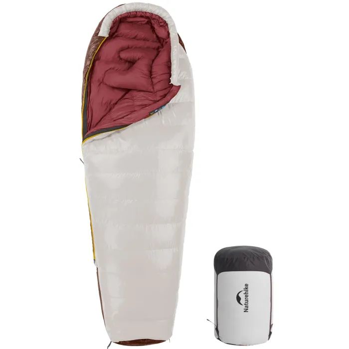 Спальний мішок Naturehike з натуральним пухом Snowbird CNK2550WS014 SP550, L коричневий (6977465868114)
