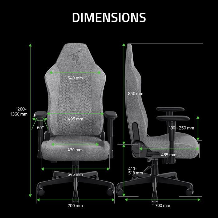Кресло игровое Razer Iskur V2 X Black/Green (RZ38-05310700-R3G1) изображение 11