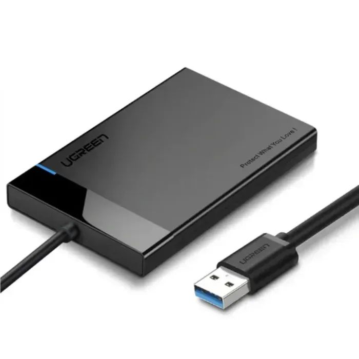 Кишеня зовнішня Ugreen USB 3.0 to SATA 3.0 2.5" HDD/SSD enclosure 6TB UASP black (30847)
