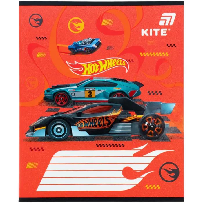 Зошит Kite Hot Wheels, 12 аркушів, коса лінія (HW26-235) зображення 2