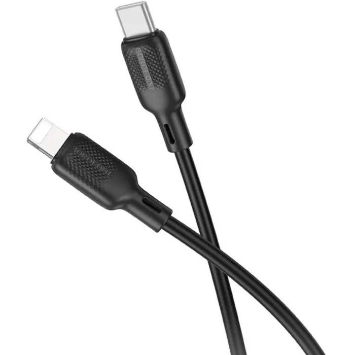 Дата кабель USB-C to Lightning 1.0m silicone BX113 Lenny black BOROFONE (6941991115370) изображение 2