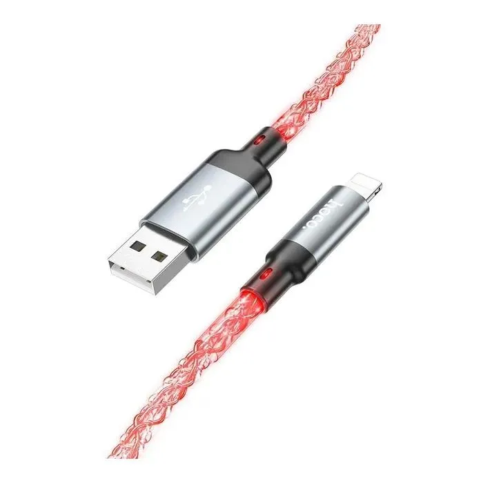 Дата кабель USB 2.0 AM to Lightning 1.0m U112 Shine gray HOCO (6931474788801) изображение 2