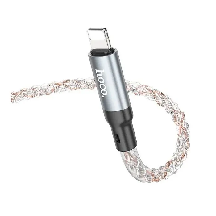 Дата кабель USB 2.0 AM to Lightning 1.0m U112 Shine gray HOCO (6931474788801) изображение 3