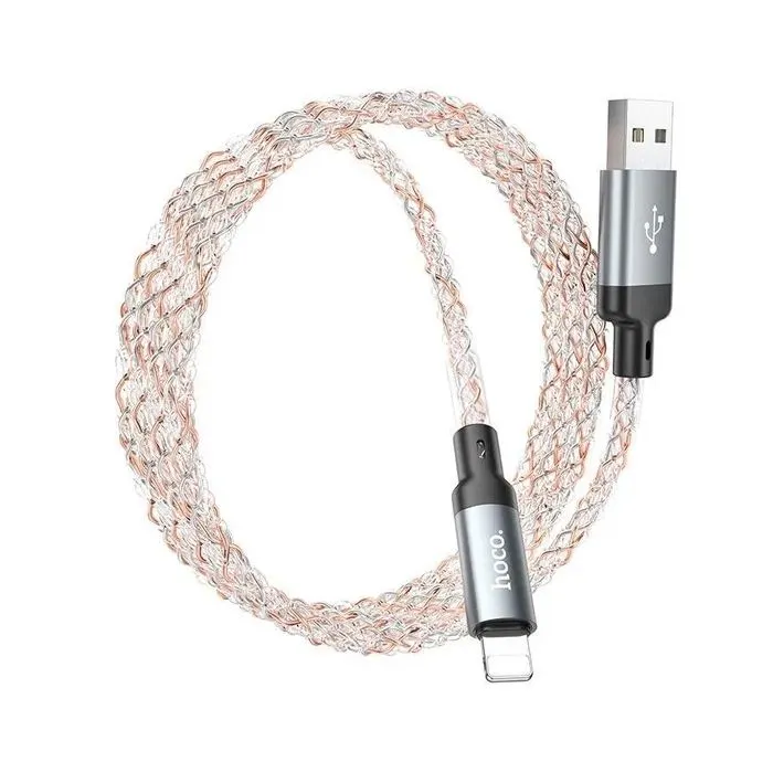 Дата кабель USB 2.0 AM to Lightning 1.0m U112 Shine gray HOCO (6931474788801) изображение 6