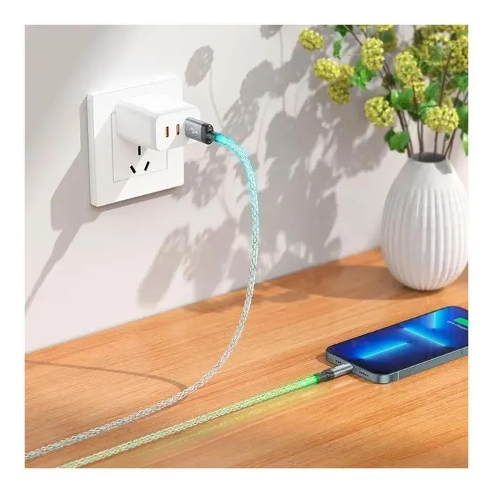 Дата кабель USB 2.0 AM to Lightning 1.0m U112 Shine gray HOCO (6931474788801) изображение 8