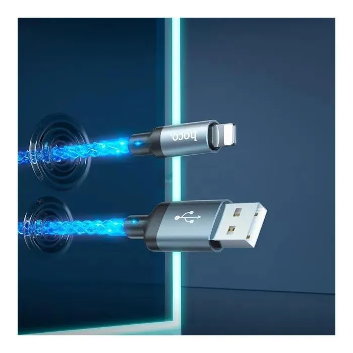 Дата кабель USB 2.0 AM to Lightning 1.0m U112 Shine gray HOCO (6931474788801) изображение 9