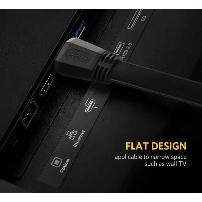 Кабель мультимедийный HDMI M to HDMI M 2.0m V2.0 4K black Ugreen (UGR-70159) изображение 3