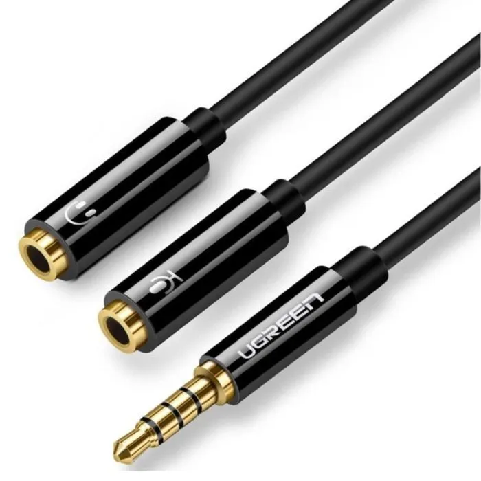 Кабель мультимедийный 3.5mm M to 2x3.5mm F black Ugreen (UGR-30620) изображение 2