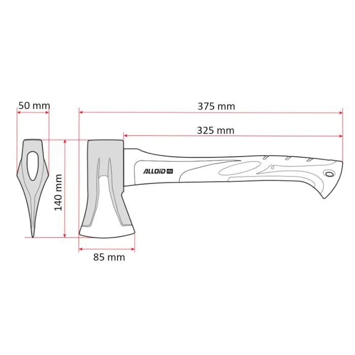 Колун Alloid Pro, ручка из фибергласа, 1000г, 38см (SF-70151000) изображение 2