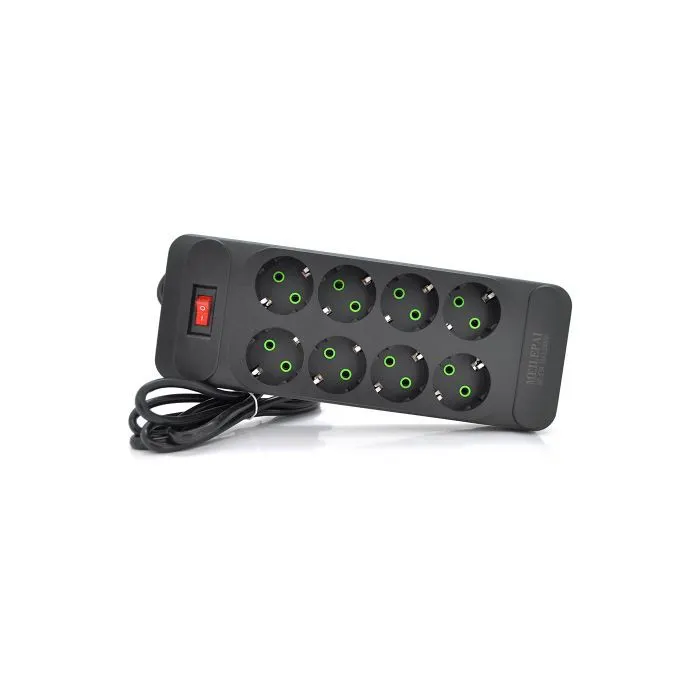 Сетевой фильтр питания Meilepai F34, 8 роз EU Black (F34-Black) изображение 2
