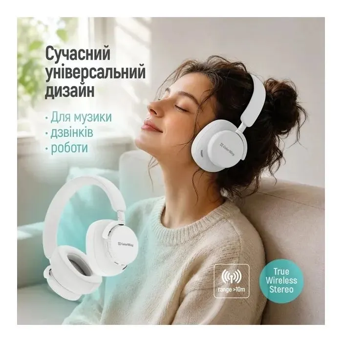 Наушники ColorWay Prime White (CW-HBT01WT) изображение 9