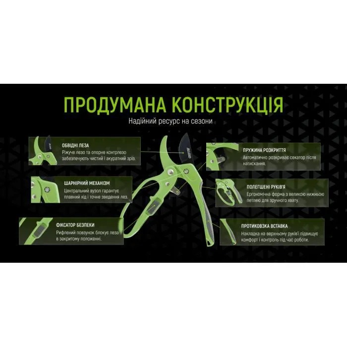 Секатор Alloid з храповим механізмом, 180мм (PS-23180) зображення 5