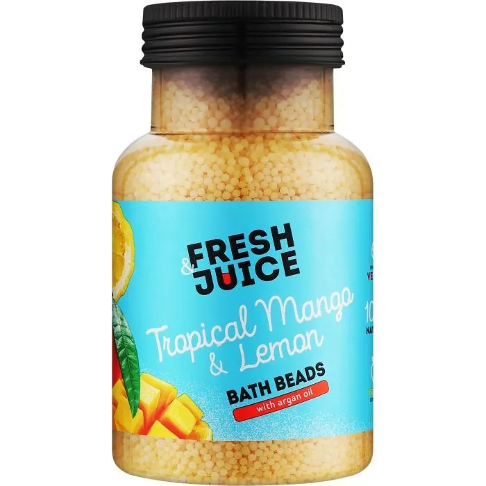 Сіль для ванн Fresh Juice Tropical Mango & Lemon Bath Beads 450 г (4823015947759)