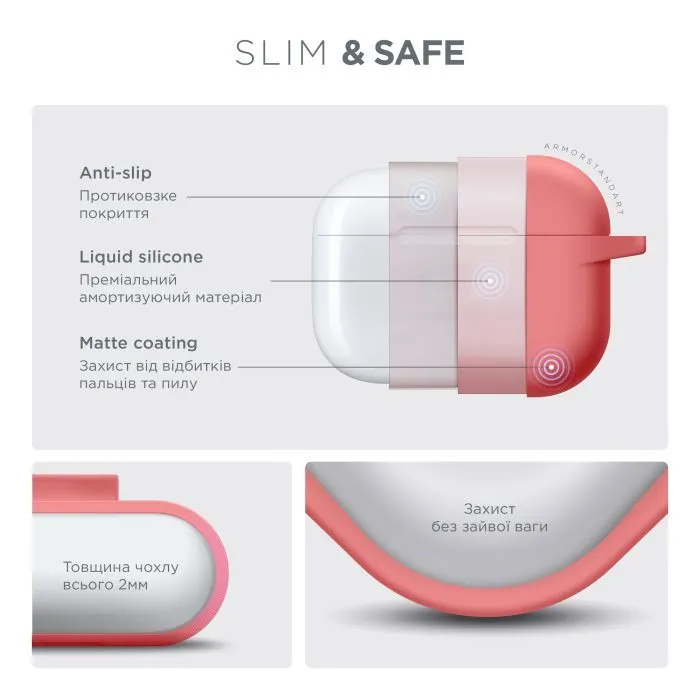 Чехол для наушников Armorstandart Hang Case For Apple AirPods Pro 3 Pink (ARM88280) изображение 3