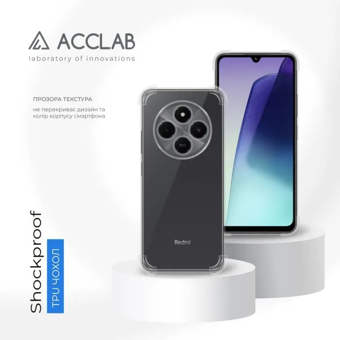 Чохол до мобільного телефона ACCLAB TPU ShockProof Xiaomi Redmi 14C Transparent (1283126620294) зображення 4