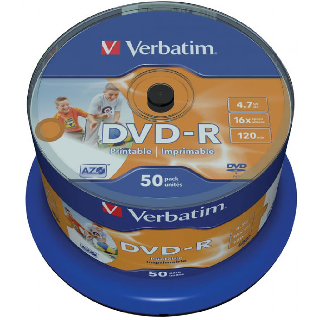 Диск DVD Verbatim 4.7Gb 16X CakeBox 50шт Print (43649)