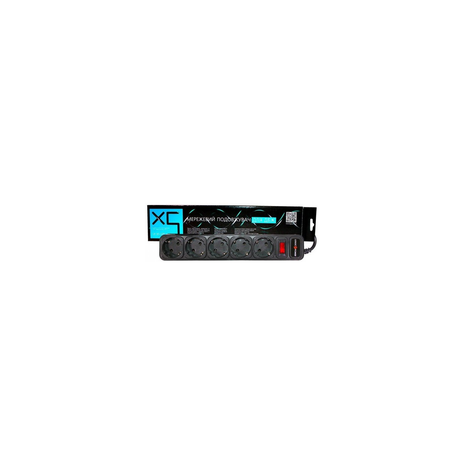 Мережевий фільтр живлення LogicPower LP-X5-UPS 3.0м, 0,75mm2, 10A (2754) зображення 4