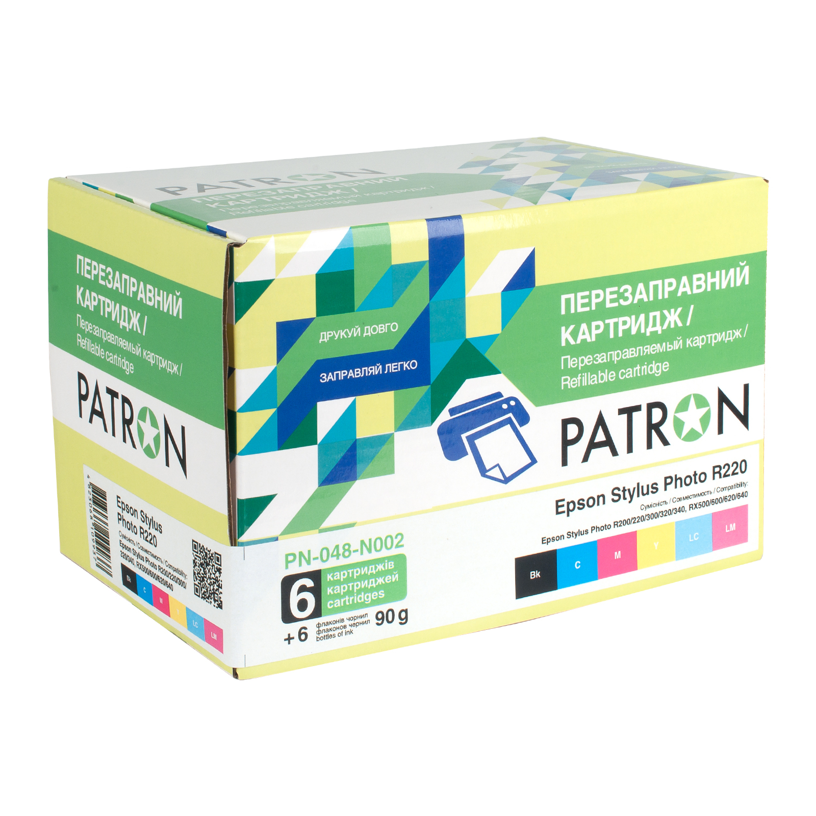 Комплект перезаправляемых картриджей Patron Epson R200/ 220/ 300/ 320/ 340, RX500/ 600 (PN-048-002/PN-048-N002)