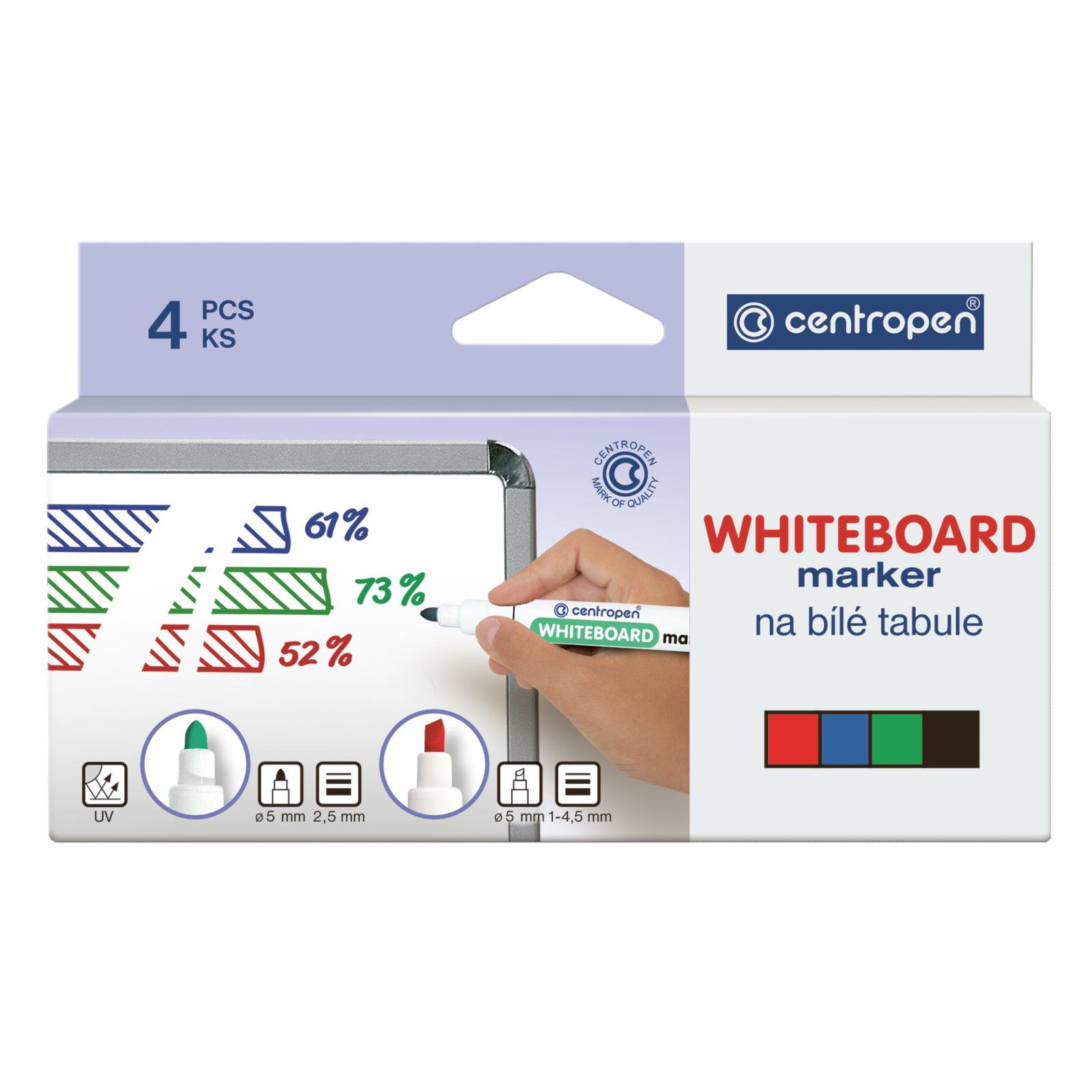 Набор маркеров Centropen Board 8559 2,5 мм, round tip, SET 4colors (картон) (8559/4/CB)