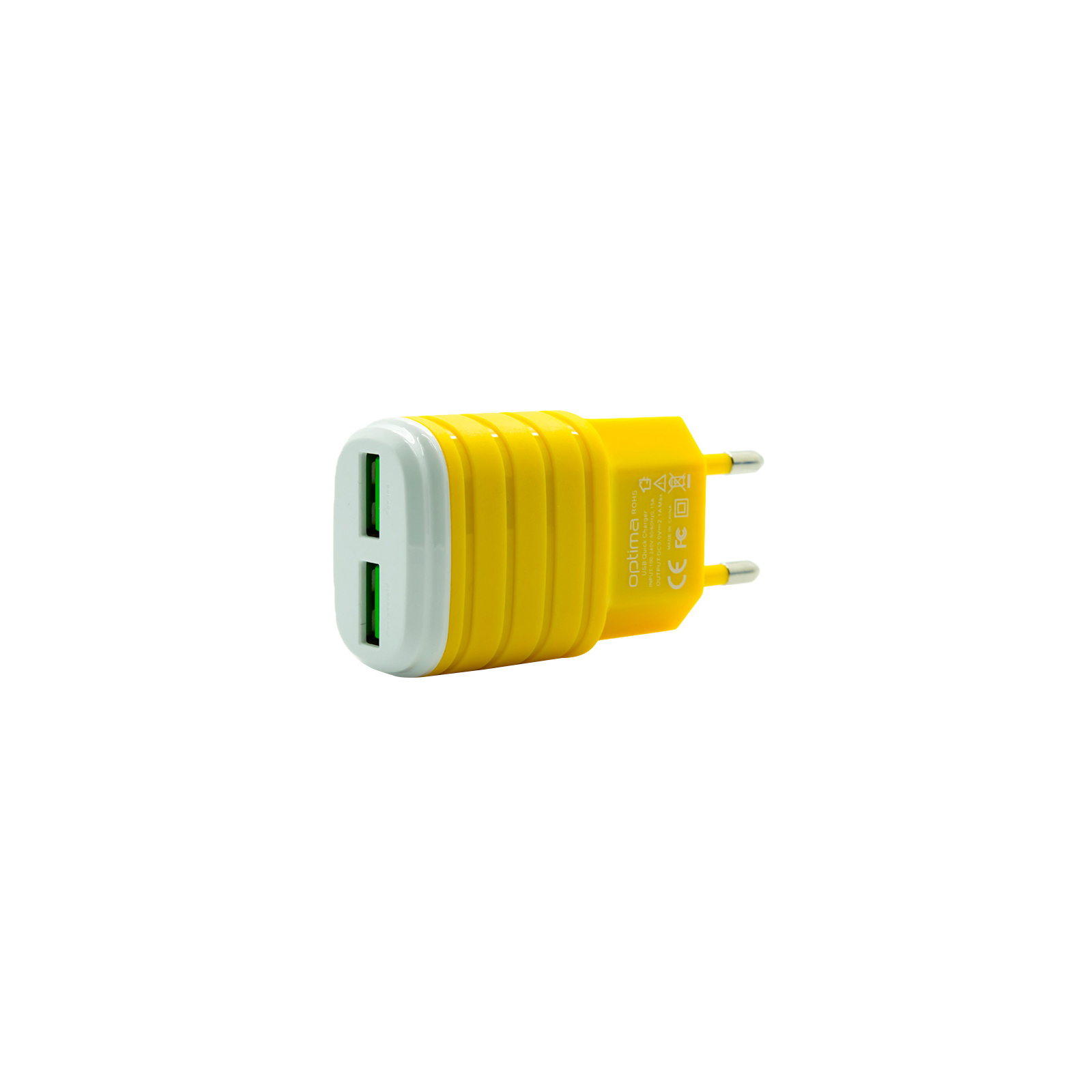 Зарядний пристрій Optima 2*USB (2.1A) Yellow (40810) зображення 2