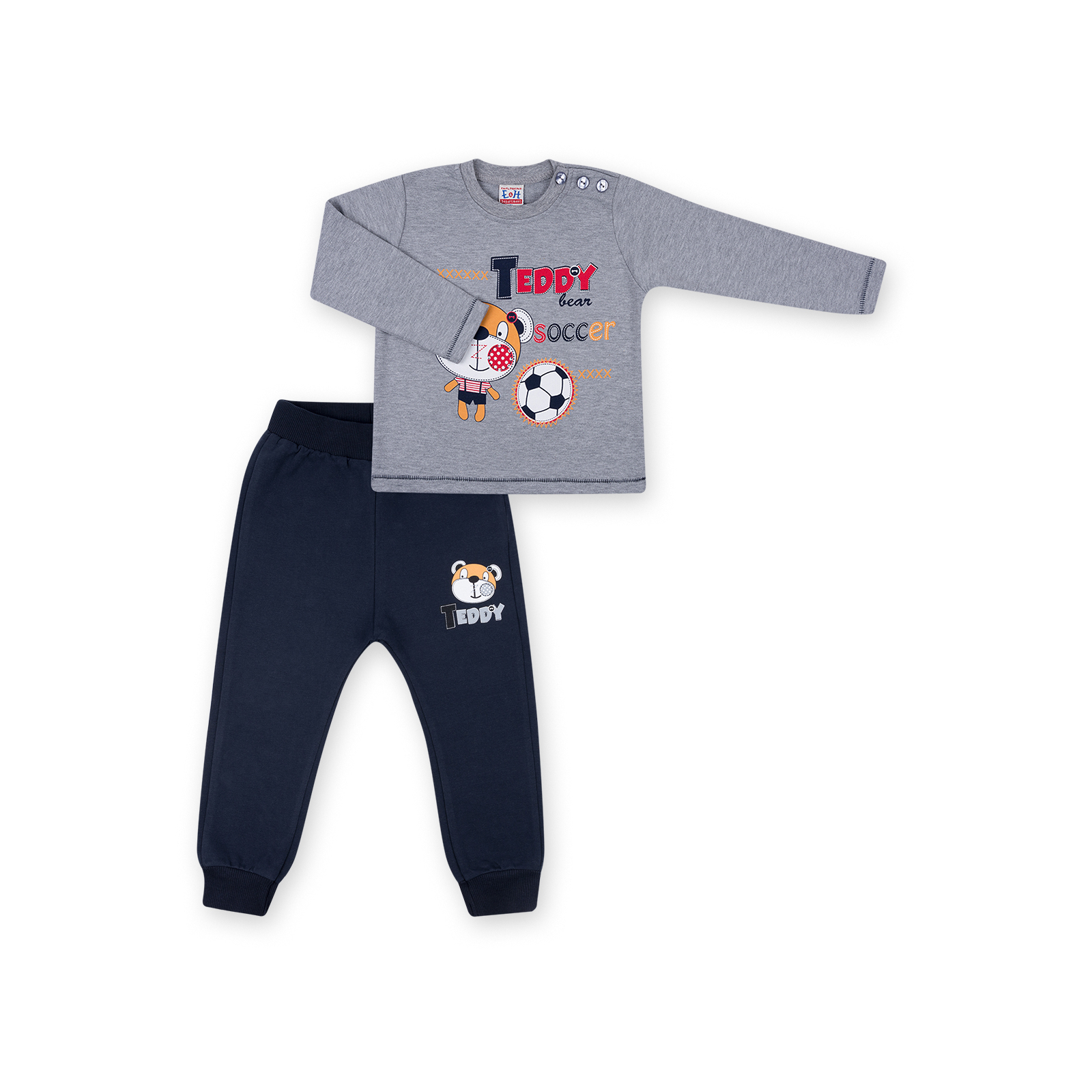 Набор детской одежды Breeze кофта с брюками "Teddy Soccer" (8089-74B-gray-red)