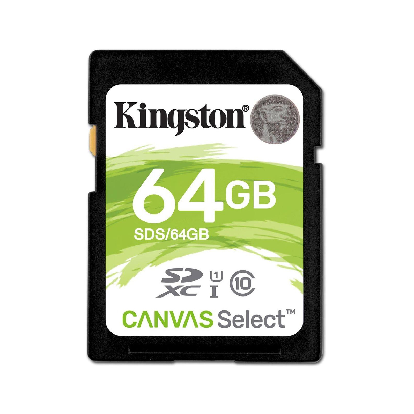 Карта памяти Kingston 64GB SDXC class 10 UHS-I U1 Canvas Select (SDS/64GB)