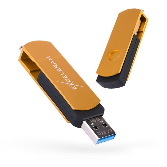 USB флеш накопитель eXceleram 128GB P2 Series Gold/Black USB 3.1 Gen 1 (EXP2U3GOB128)
