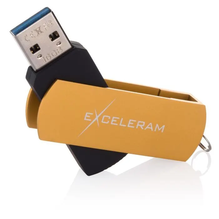 USB флеш накопитель eXceleram 16GB P2 Series Gold/Black USB 3.1 Gen 1 (EXP2U3GOB16) изображение 3