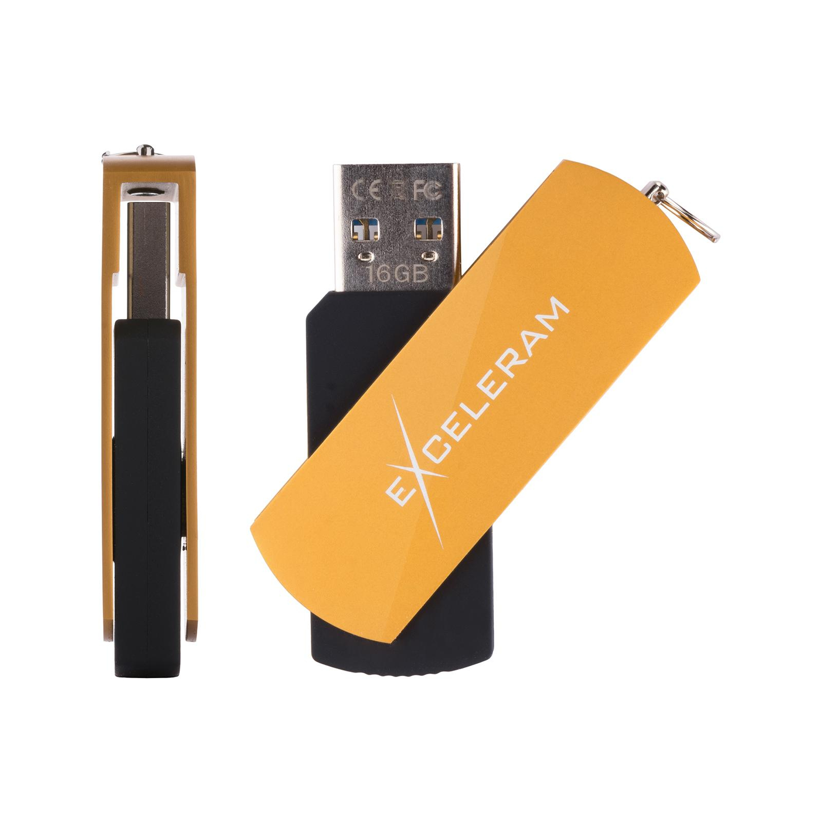 USB флеш накопитель eXceleram 16GB P2 Series Gold/Black USB 3.1 Gen 1 (EXP2U3GOB16) изображение 4