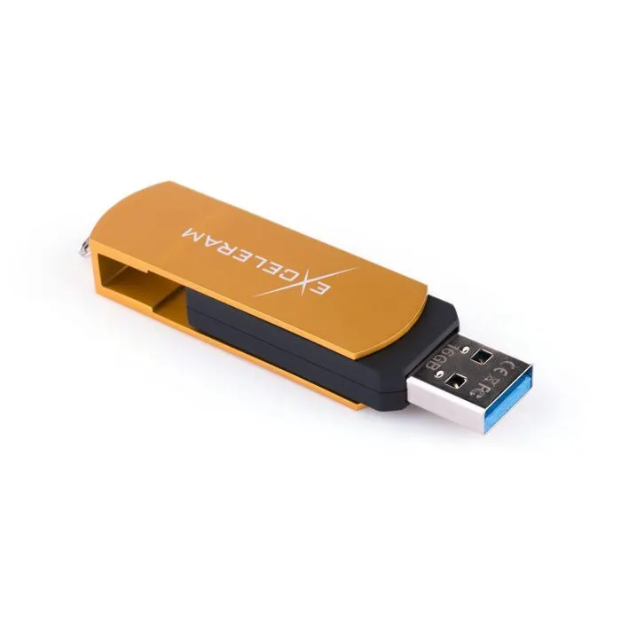 USB флеш накопитель eXceleram 16GB P2 Series Gold/Black USB 3.1 Gen 1 (EXP2U3GOB16) изображение 5