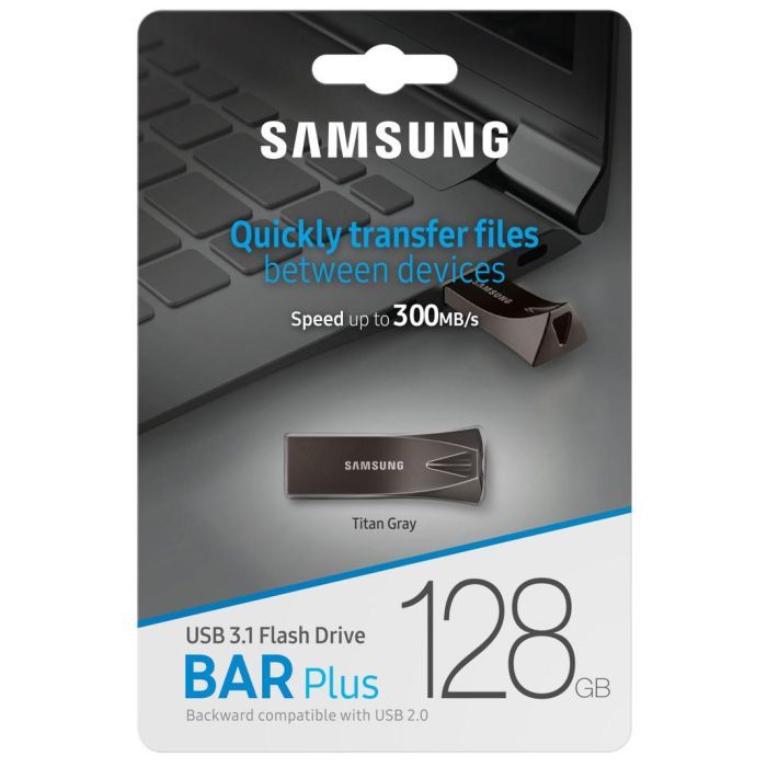 USB флеш накопитель Samsung 128GB Bar Plus Black USB 3.1 (MUF-128BE4/APC) изображение 7