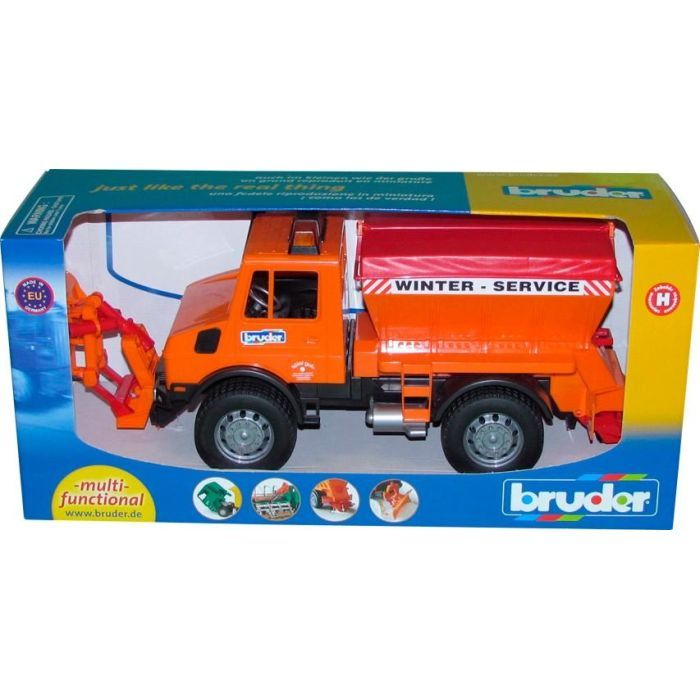 Спецтехника Bruder снегоуборочный автомобиль MB Unimog, М1:16 (02572) изображение 8