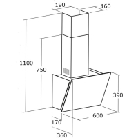 Вытяжка кухонная Cata DIO 600 GBK изображение 2