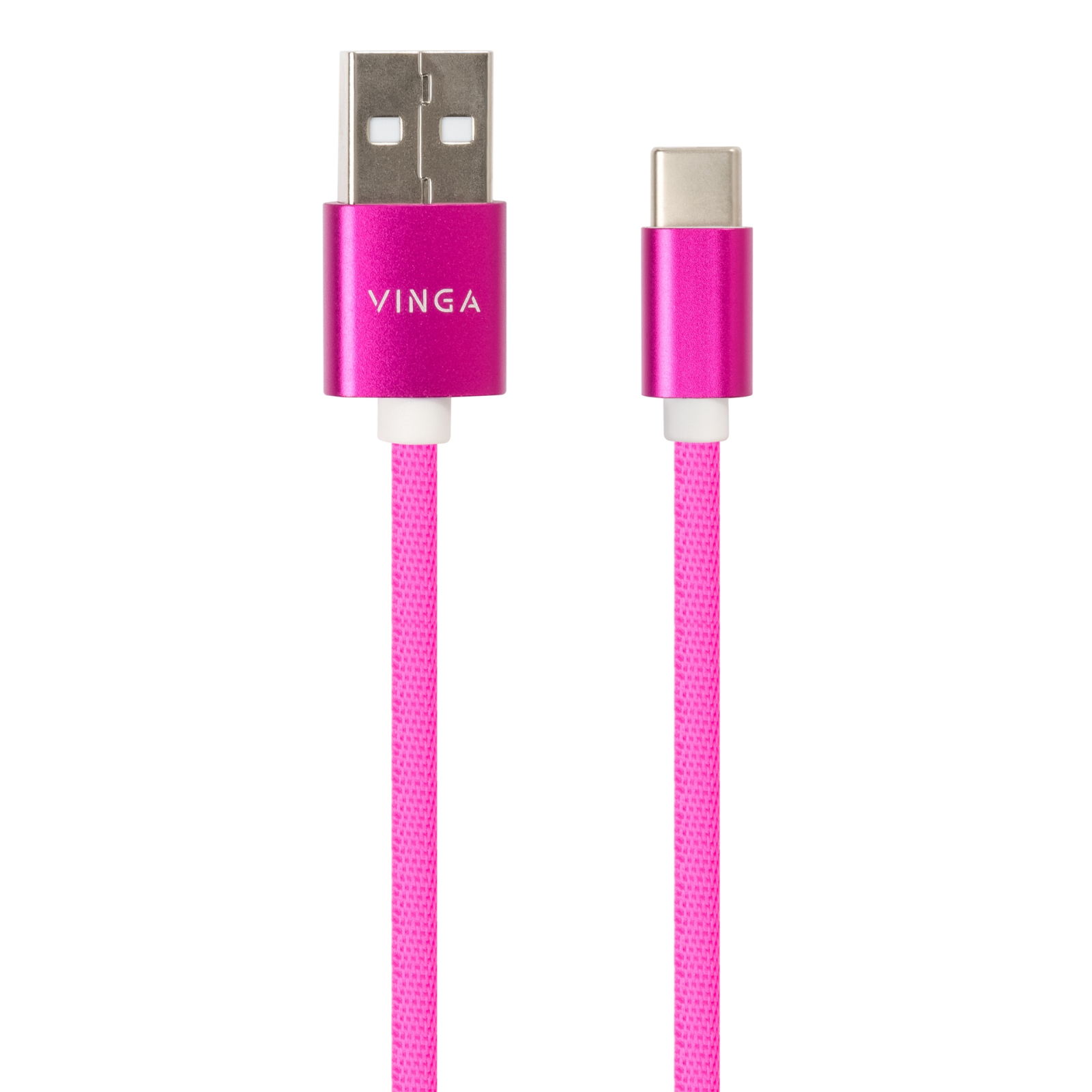 Дата кабель USB 2.0 AM to Type-C 1.0m rainbow nylon Vinga (VCPDCTCCOLNB1RS) зображення 3