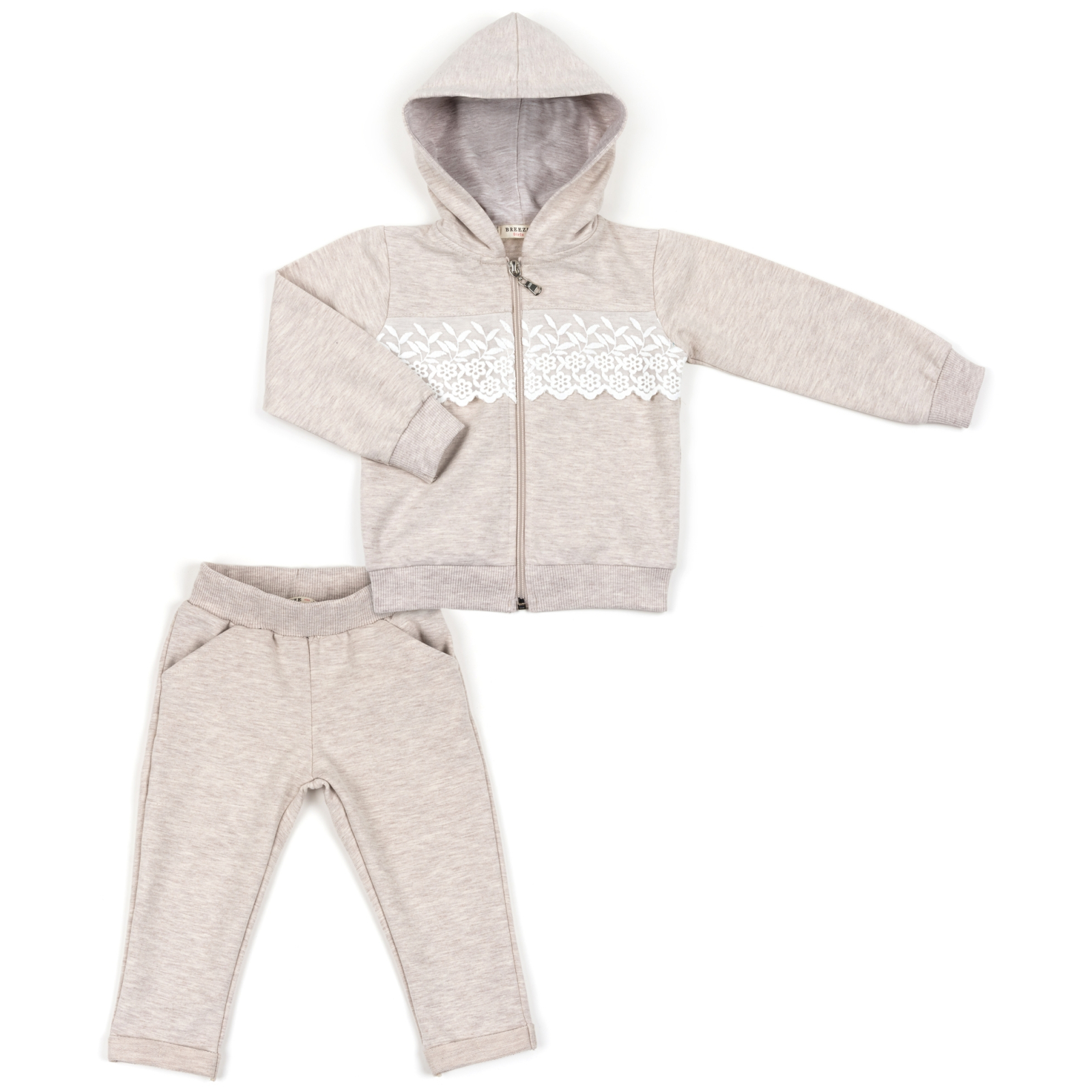 Набір дитячого одягу Breeze з мереживом (13006-80G-beige)
