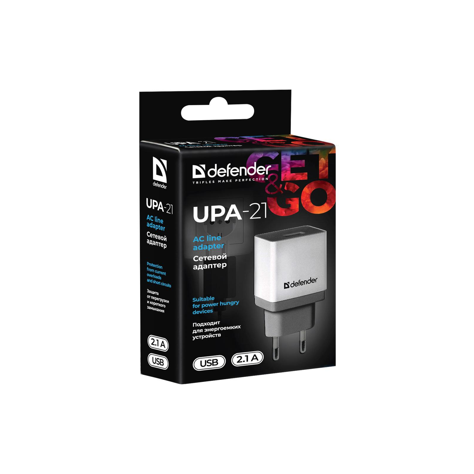 Зарядное устройство Defender UPA-21 white, 1xUSB, 5V / 2.1A (83571) изображение 3