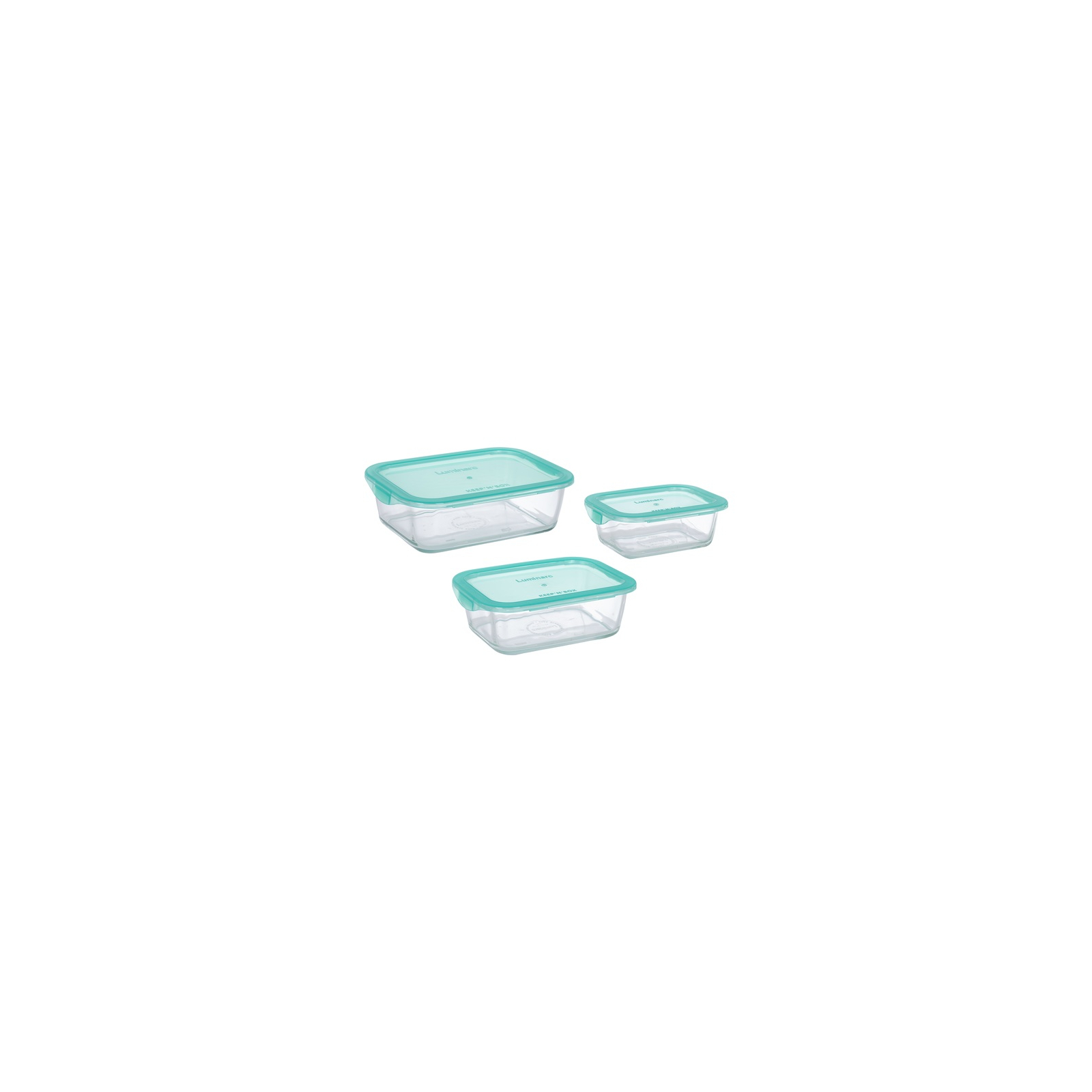 Пищевой контейнер Luminarc Keep'n Box Lagoon набор 3шт прямоуг. 380мл/820мл/1220мл + су (P6634)