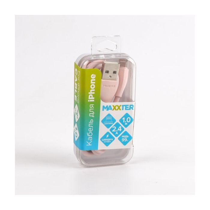 Дата кабель USB 2.0 AM to Lightning 1.0m Maxxter (UB-L-USB-01GP) изображение 4