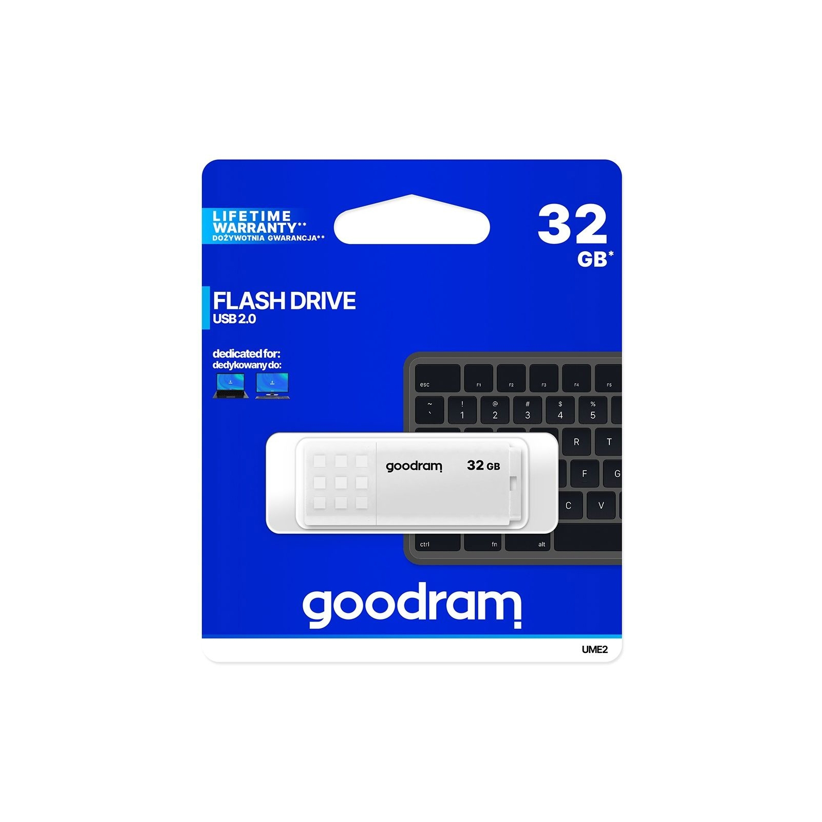 USB флеш накопитель Goodram 32GB UME2 White USB 2.0 (UME2-0320W0R11) изображение 4