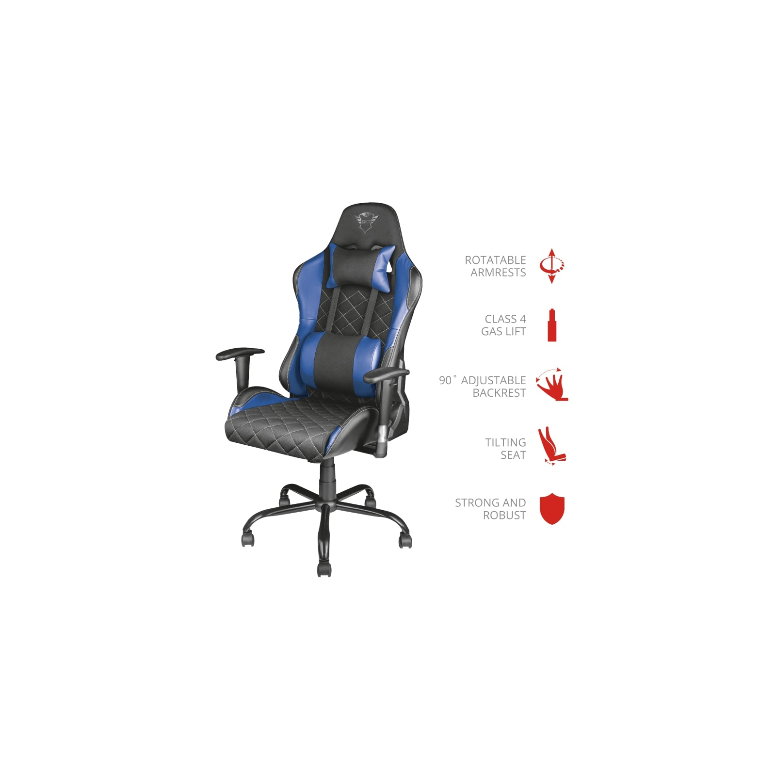 Крісло ігрове Trust GXT707 Resto Blue (22526) зображення 6
