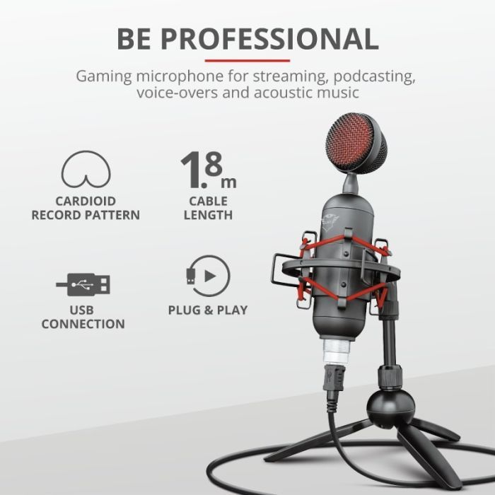 Микрофон Trust GXT 244 Buzz USB Streaming Microphone Black (23466) изображение 9