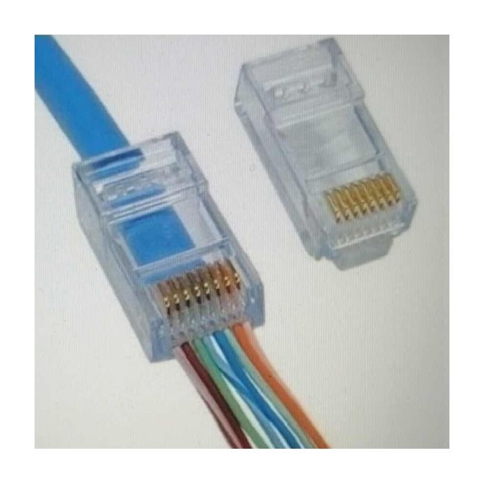 Конектор RJ45 cat.6, наскрізні отвори, 50 шт Merlion (10583)