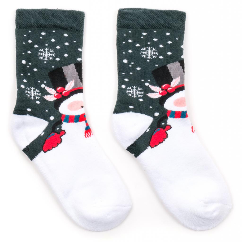 Шкарпетки дитячі BNM зі сніговиком (M1C0101-2024-3-green)