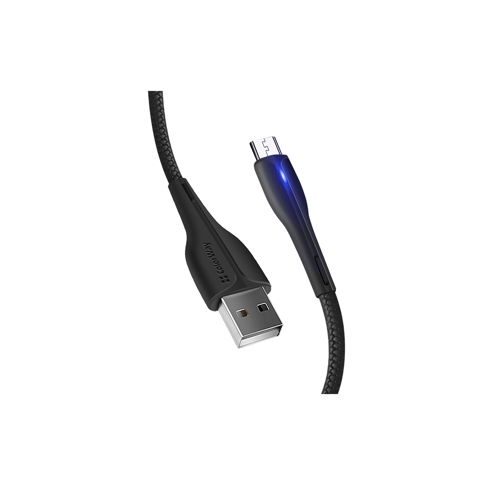 Дата кабель USB 2.0 AM to Micro 5P 1.0m led black ColorWay (CW-CBUM034-BK) зображення 4